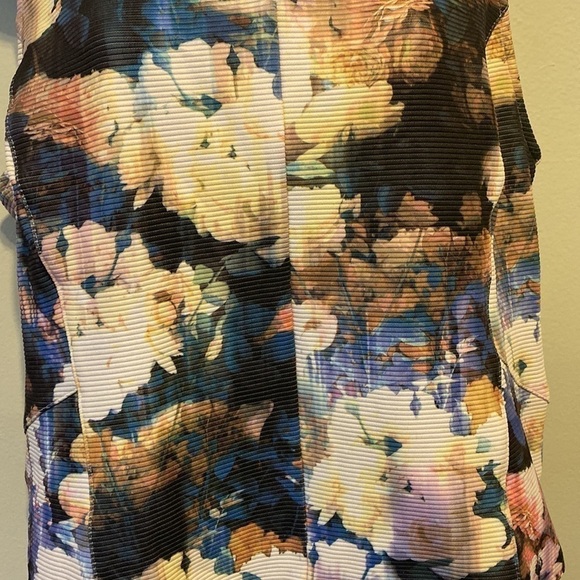 Robert Rodiguez Floral Abstract Sleeveless Spring V Neck Short Top - Picture 5 of 12